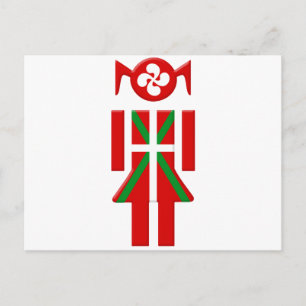 Cartão Postal Fille Basque drapeau Euskadi Bayonne