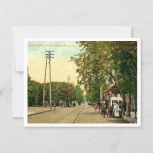 Cartão Postal Fillispburg NJ S Principais Ruas dos anos 1910