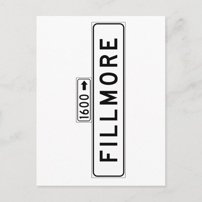Cartão Postal Fillmore Rua, San Francisco Street Sign (Frente)