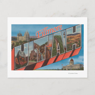 Cartão Postal Fillmore, Utah - Cenas com Letras Grandes