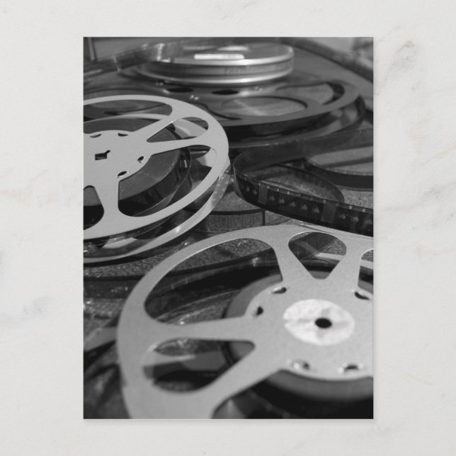 Cartão Postal Filme antigo de 35 mm Enrola Fotografia Preta e Br (Frente)