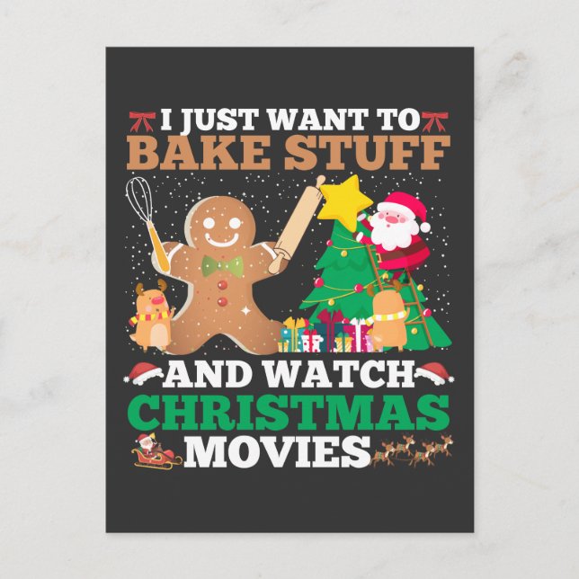 Cartão Postal Filmes de Natal Papais noeis Cookie Gingerpão (Frente)