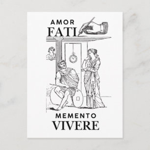 Cartão Postal Filosofia Amor Fati Arte de Linha