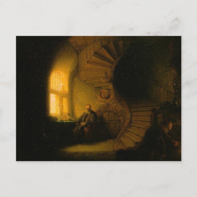 Cartão Postal Filósofo em Meditação (Frente)