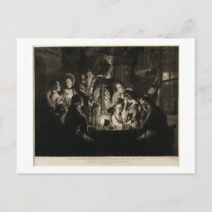 Cartão Postal Filósofo Shewing an Experiment on Air Pum