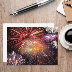 Cartão Postal Final de Fogos de Artifício Patrióticos e Feriados