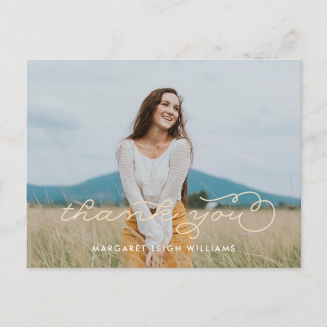 Cartão Postal Finalmente Graduação de Fotografias Obrigado Cartã (Frente)