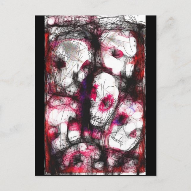 Cartão Postal Fingerpainting de Digitas dos zombis levanta (Frente)