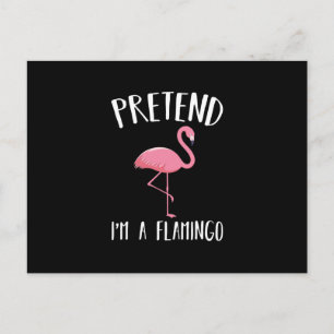 Cartão Postal Fingir Ser Um Flamingo Rosa Fantasia Divertida De