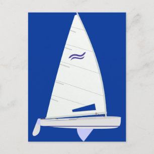 Cartão Postal Finn Racing Sailboat - uma classe de Olimpiadas de
