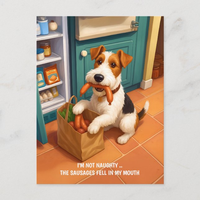 Cartão Postal Fio Fox Terrier - Não sou malvado (Frente)