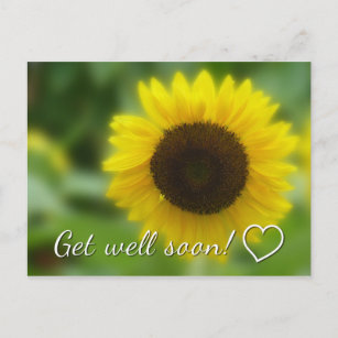 Cartão Postal Fique bem logo: Girassol brilhante e alegre