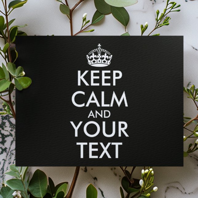 Cartão Postal Fique calma e continue - Crie o seu (Criador carregado)