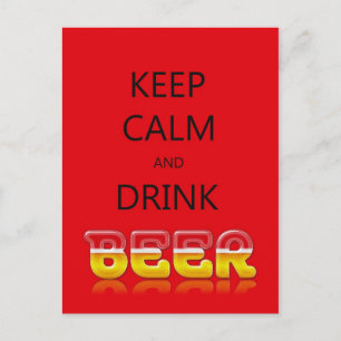 Cartão Postal Fique calmo e beba cerveja