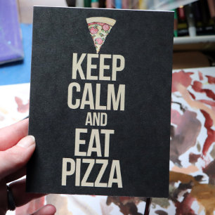 Cartão Postal Fique calmo e coma pizza