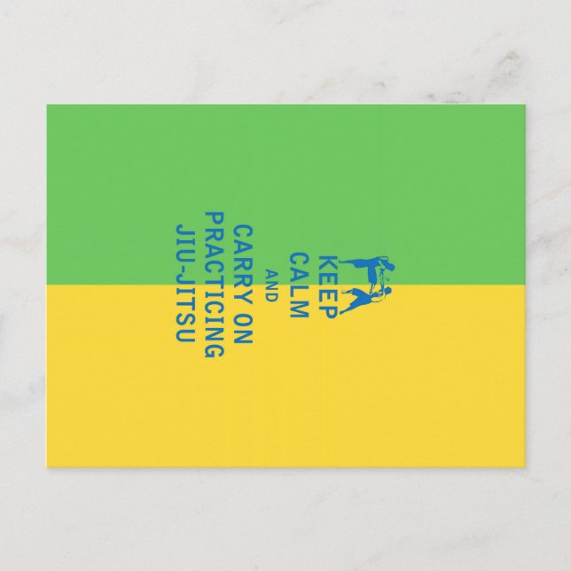 Cartão Postal Fique calmo e continue a praticar Jiu-Jitsu (Frente)