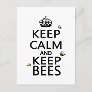 Cartão Postal Fique calmo e mantenha as abelhas