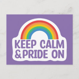 Cartão Postal Fique Calmo E Orgulho | Orgulho gay Mês