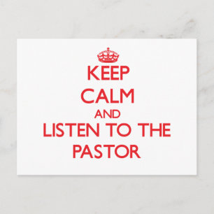 Cartão Postal Fique calmo e ouça o pastor