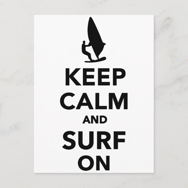 Cartão Postal Fique calmo e surf ligado (Frente)