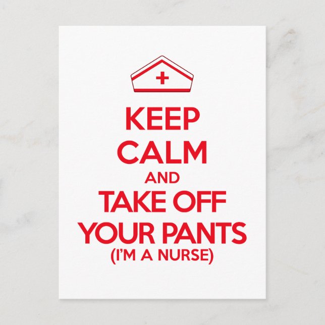 Cartão Postal Fique Calmo e Tire As Calças (Frente)