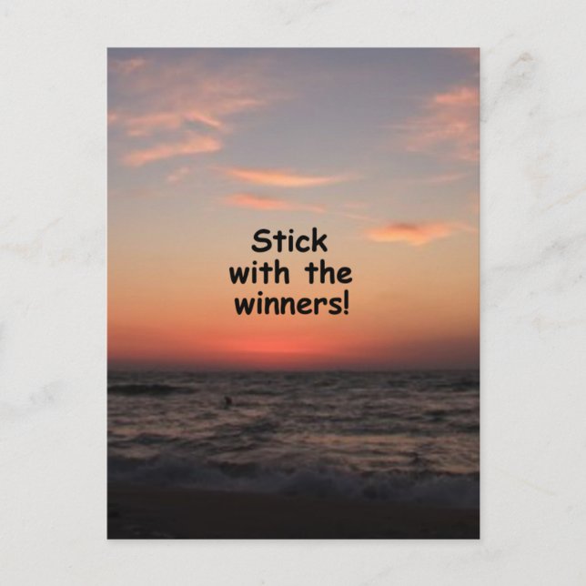 Cartão Postal "Fique com os vencedores" (Frente)