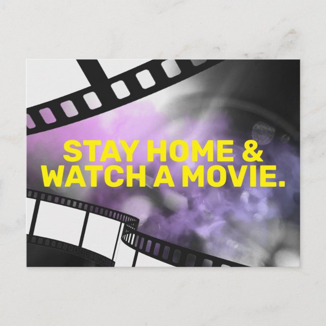 CARTÃO POSTAL FIQUE EM CASA E ASSISTA A UM FILME (Frente)