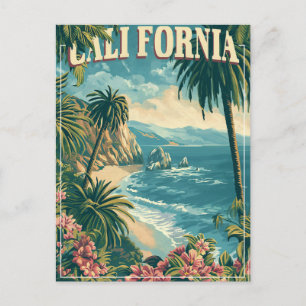 Cartão Postal Fique Groovy com um Retro Califórnia