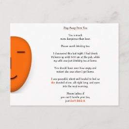 Cartão Postal Fique Longe do Chá Não da Cerveja Piada Divertida 
