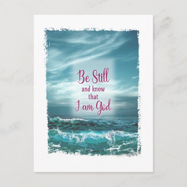 Cartão Postal Fique quieto e saiba que sou Deus (Frente)