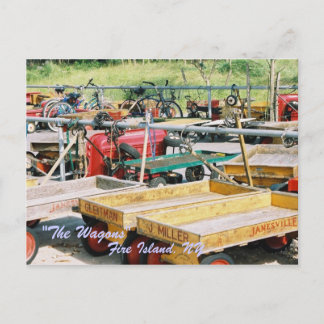 CARTÃO POSTAL FIRE ISLAND, NY WAGON POSTCARD