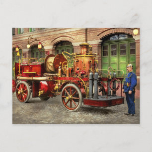 Cartão Postal Fire Truck - Um caminhão com bomba elétrica em 1