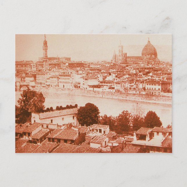 CARTÃO POSTAL FIRENZE - ANTIQUE FLORENCE PANORÂMICA VIEW 1859 (Frente)