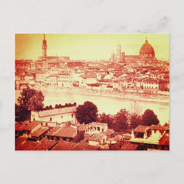 CARTÃO POSTAL FIRENZE - ANTIQUE FLORENCE PANORÂMICA VIEW 1859 (Frente)