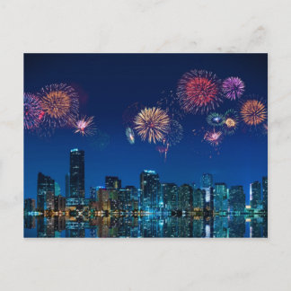 Cartão Postal Fireworks em Miami - Cartão-postal