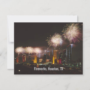 Cartão Postal Fireworks, Houston, Texas