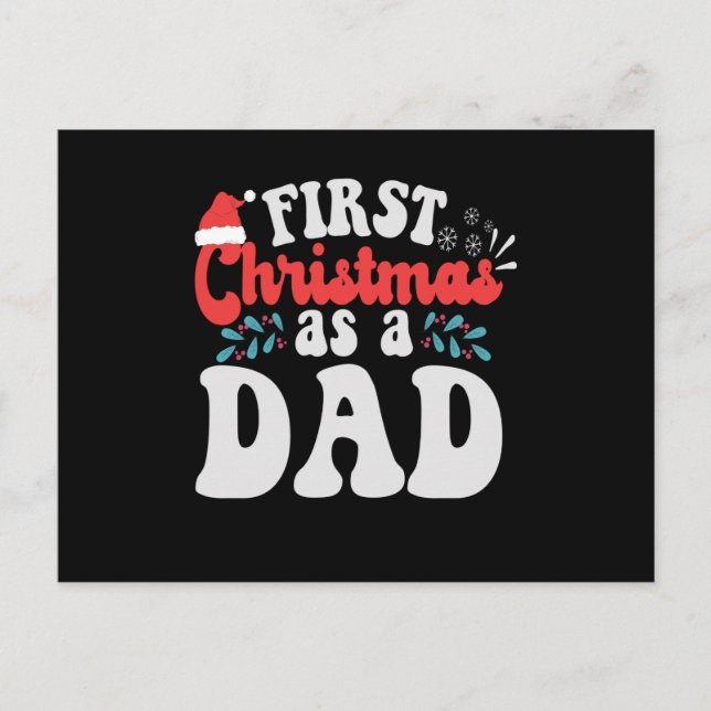 Cartão Postal First Christmas as a Dad Fathers to be New Baby (Frente)