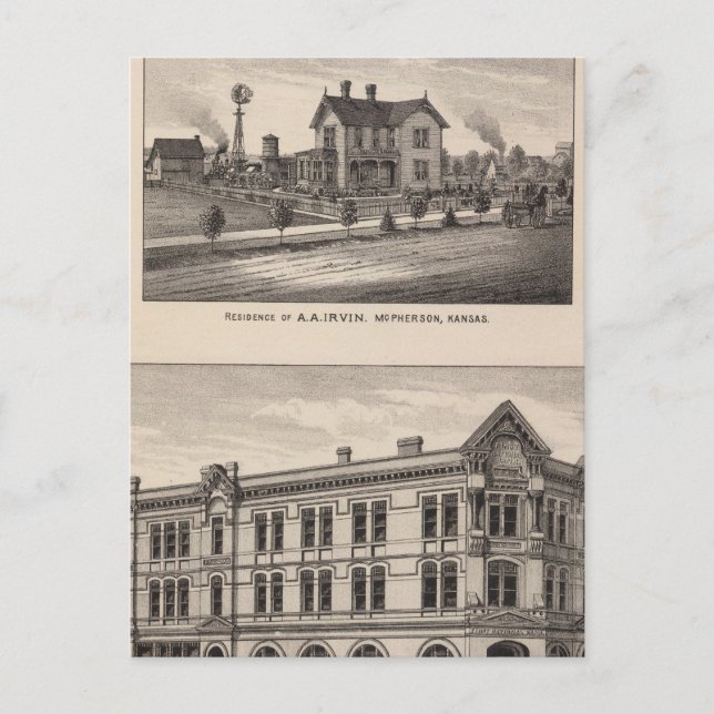 Cartão Postal First National Bank, Kansas (Frente)