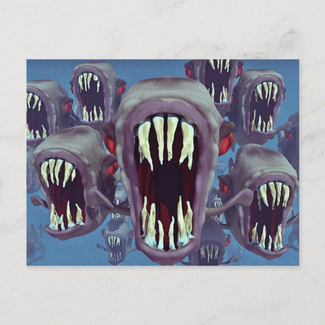 Cartão Postal Fish Horror Fantasy Gothic (Frente)