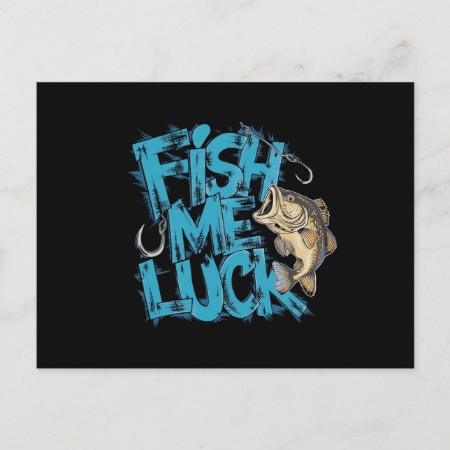 Cartão Postal Fish Me Luck Graffiti Bass Art (Frente)