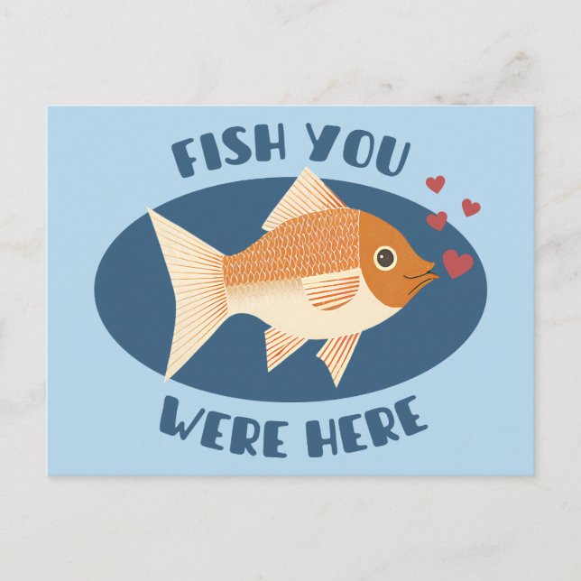 Cartão Postal Fish you were here - poisson romantique (Frente)