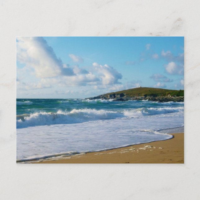 Cartão Postal Fistral Beach Newquay Cornwall Inglaterra (Frente)