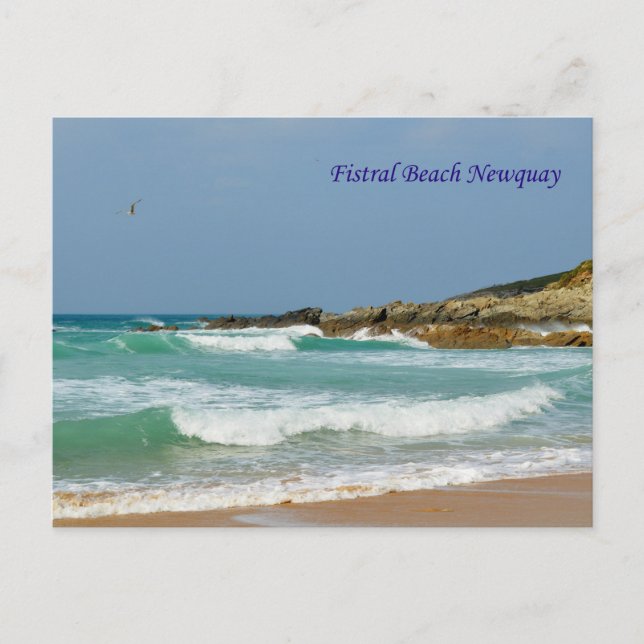 Cartão Postal Fistral Beach Newquay Cornwall Inglaterra (Frente)