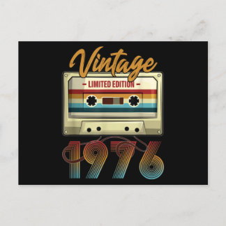 Cartão Postal Fita cassete de aniversário Vintage 1976 45º anive
