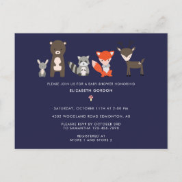 Cartão Postal Fita Chá de fraldas de Animais da Floresta