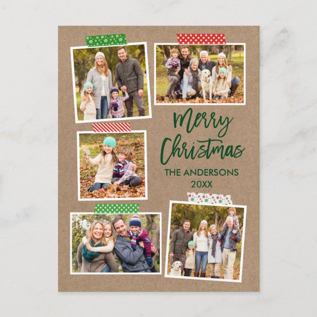 Cartão Postal Fita de Artesanato de Script de Pincel Feliz Kraft (Frente)