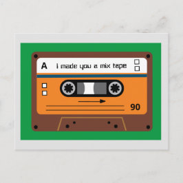 Cartão Postal Fita de Cassete Mix Marrom Old Skool Saudações