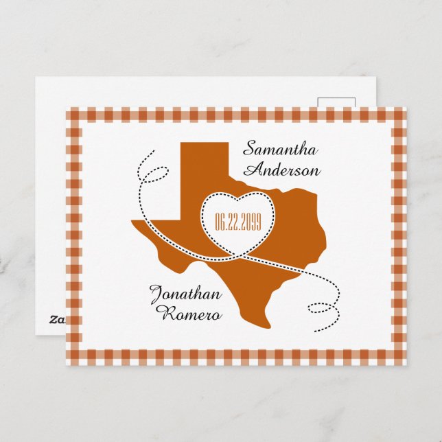 Cartão Postal Fita de Curling Laranja Queimada do Texas Salve a  (Frente/Verso)