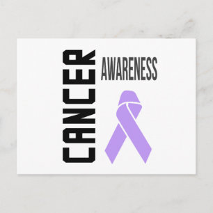 Cartão Postal Fita de Lavanda de consciência do cancer (todos o