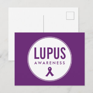 Cartão Postal Fita de Sensibilização do Lupus Roxo